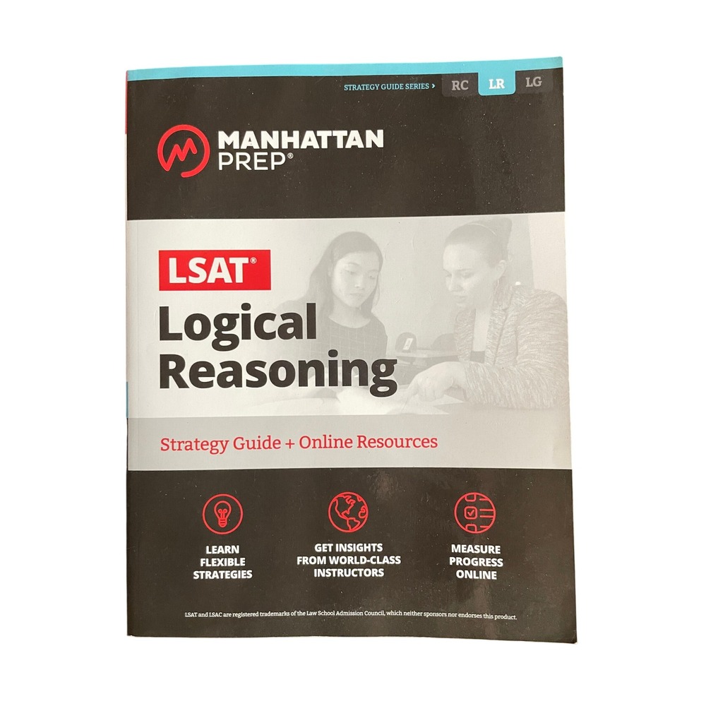 Manhattan Prep LSAT Logical Reasoning Guide Paperback Black Exam Test Prep Study